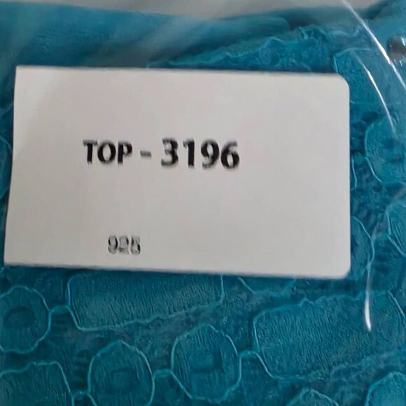 Alfred Dunner Turquoise Lace Sleeve Top M - Picture 5 of 5